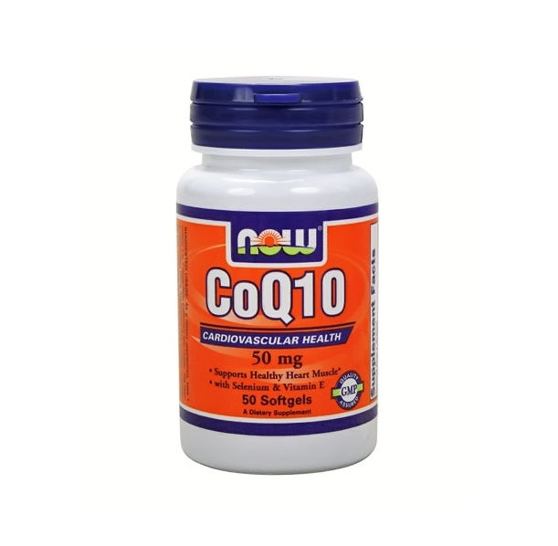 NOW - CoQ10 + Vitamin E 50mg. / 50 Softgels