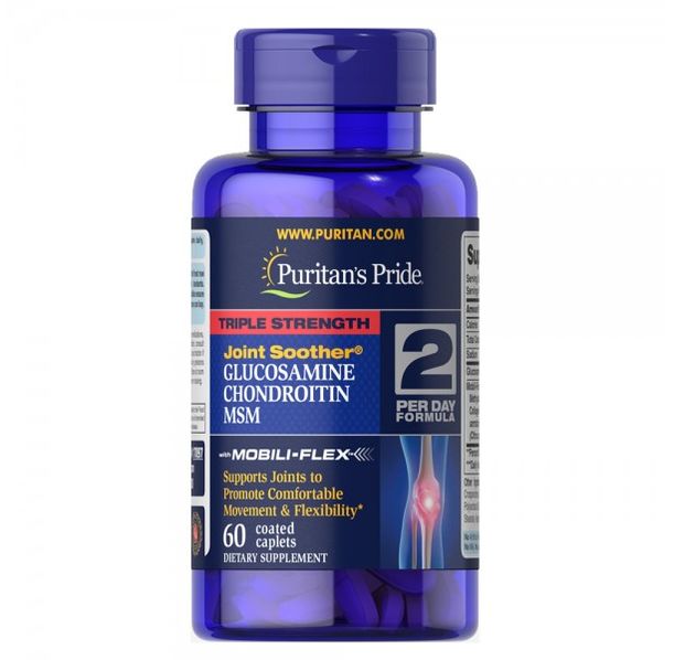Puritan's Pride - Triple Strength Glucosamine, Chondroitin &amp; MSM Joint Soother / 60 таблетки​