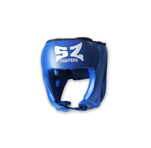 SZ Fighters - Боксова каска (Естествена кожа) - син цвят