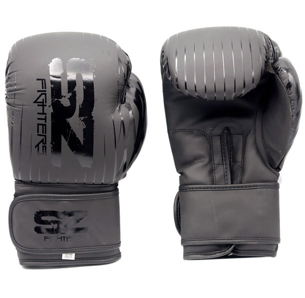 SZ Fighters - Боксови ръкавици Естествена кожа - Plasma - Black/Black​