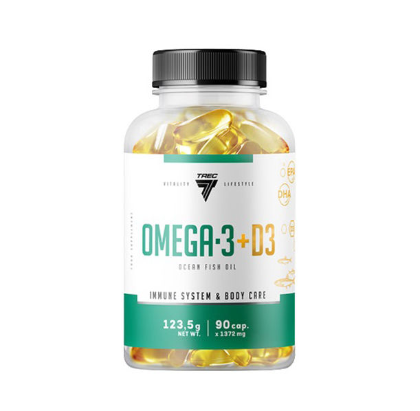 TREC NUTRITION Omega-3 + D3 / 90 Softgels